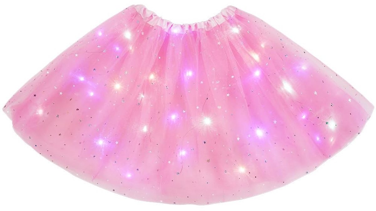 Dailygoody - Tutu Rok - LED Lichtjes - Elastische Tailleband - Geschikt voor Dames en Tieners - Feestoutfit - 40 cm