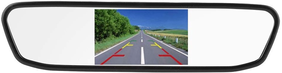 Dailygoody - Auto-achteruitkijkspiegelmonitor - HD LCD-scherm - 4,3 Inch - 2 Kanalen Video-ingang - Geschikt voor alle voertuigen - Ideaal voor ve...