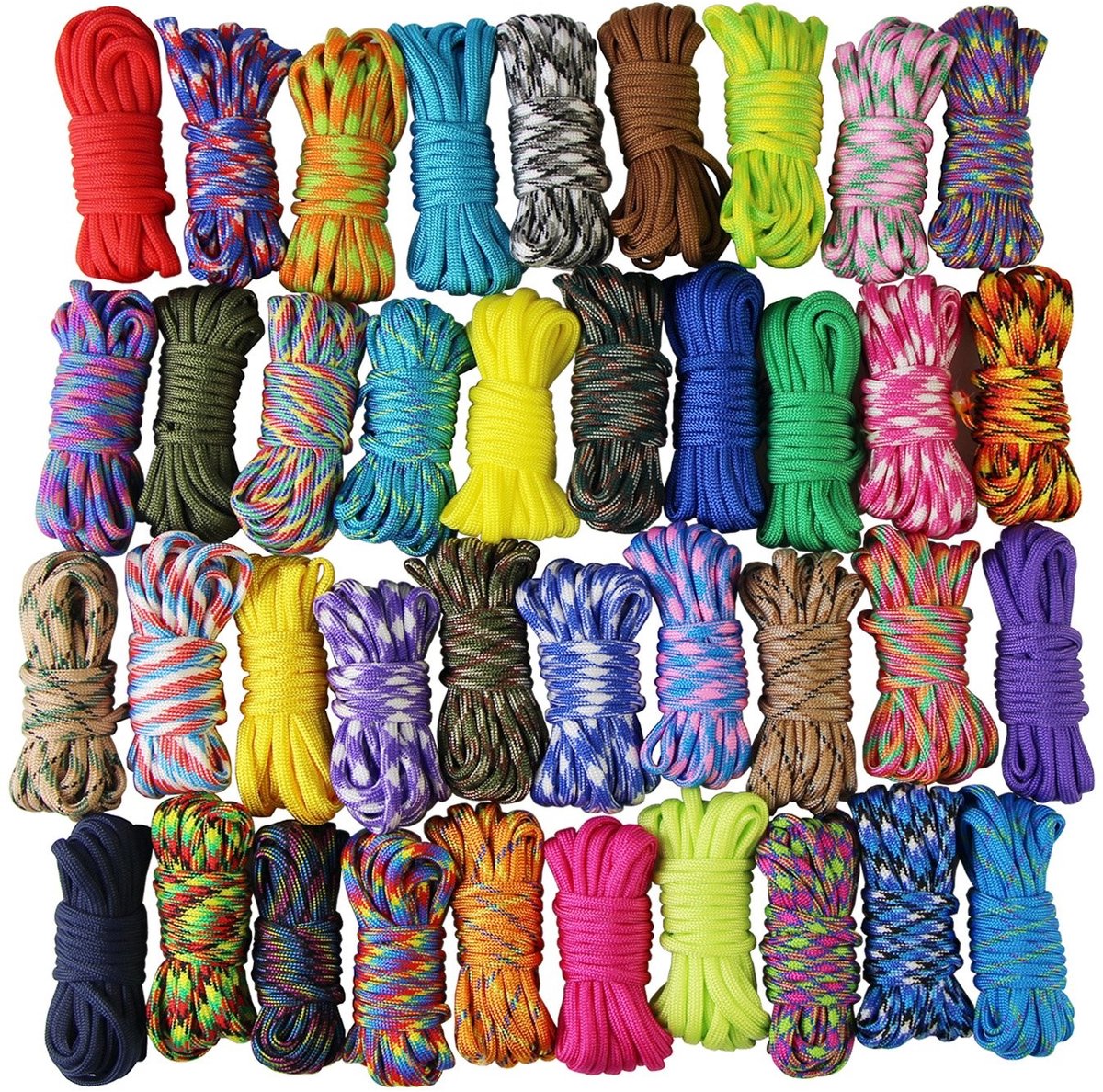 Dailygoody - Solidchoice - Dailygoody - Multifunctionele Paracords - DIY Koorden - Duurzaam Nylon - Meerkleurig - 20 Stuks - Ideaal voor Armbanden en Decoraties - 3 Meter Per St