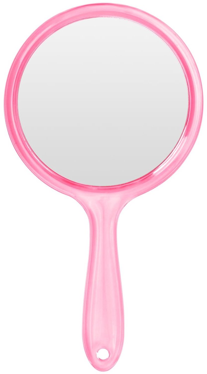 Dailygoods - Dailygoody - Handspiegel met Handvat - Dubbelzijdige Make-upspiegel - Draagbaar en Lichtgewicht - Roze - Vergrotende Spiegel - Geschikt voor Dame