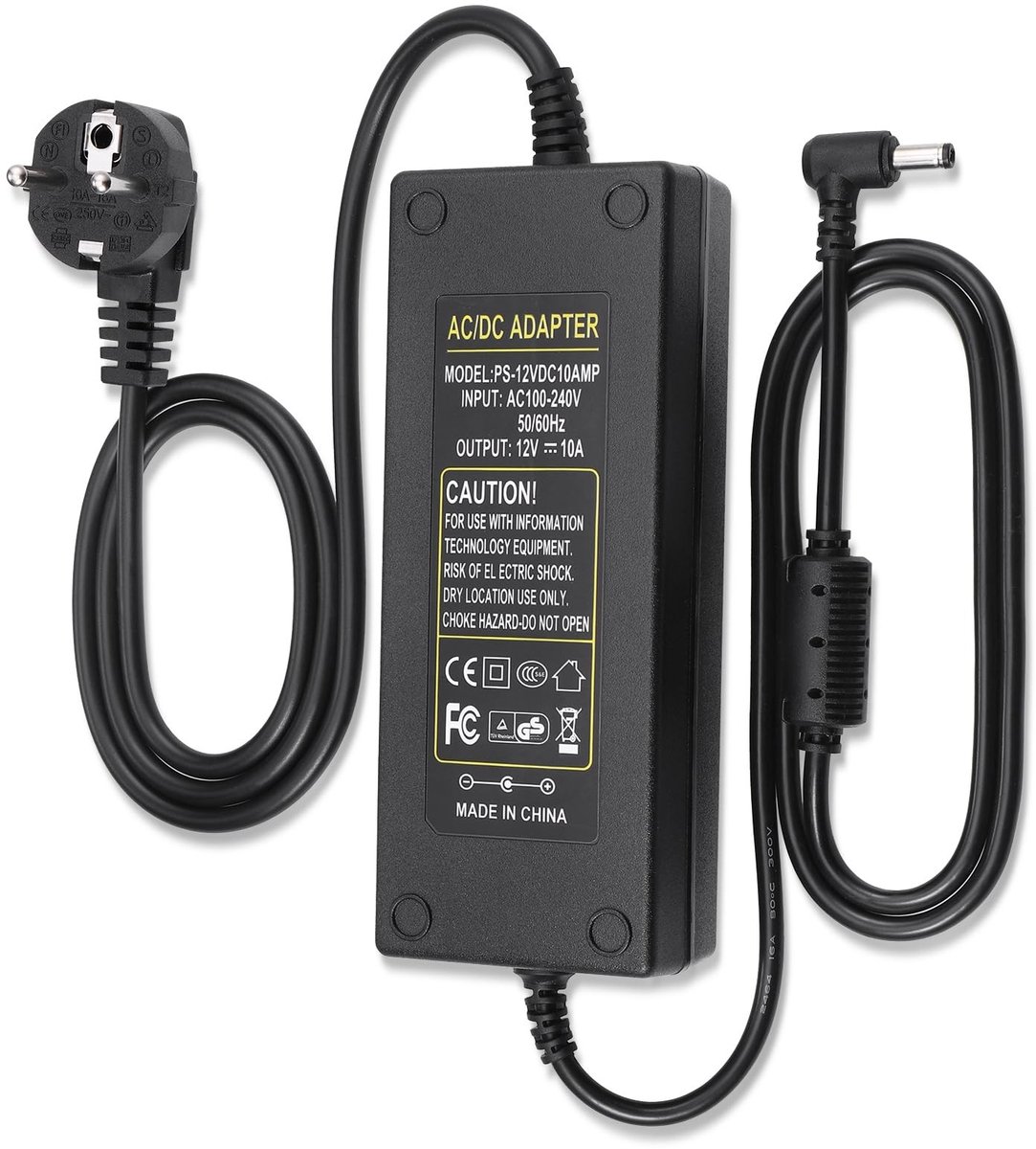 Dailygoods - Dailygoody - 12V Voedingsadapter - 120W DC Spanningsomvormer - Compact en krachtig - 10A Transformator - Geschikt voor CCTV-camera's - Ideaal voor LED...
