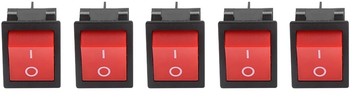 Dailygoody - Rocker-schakelaar - 4-pins - Geschikt voor lasmachine - Betrouwbaar - Boot Type AAN/UIT - 30A 120V 250V AC - 5 stuks