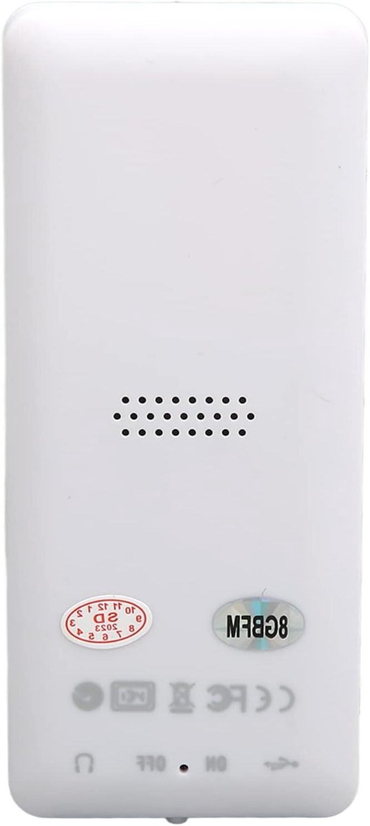 Draagbare MP3 Speler - Muziekspeler Recorder - Muziek Luisteren - Ingebouwde Luidspreker - 8 GB - Wit