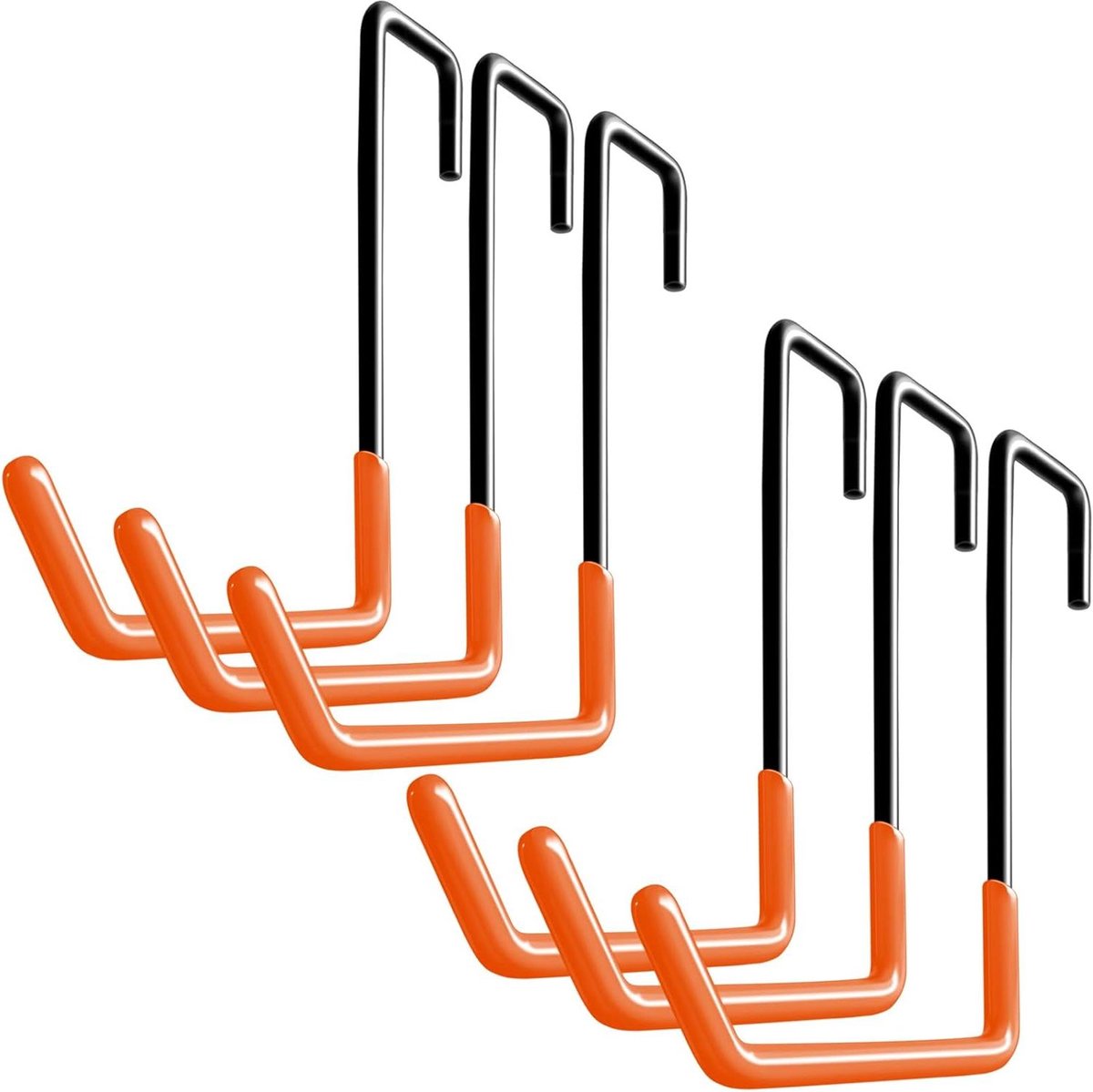 Dakspanthaak Groot - S-haak Garage - Ruimte Organiseren - Antislip Coating - 6 Stuks - Oranje
