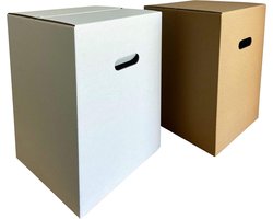 karton-billiger Kartonnen kruk, kruk, evenementenkruk, vouwbaar, zitmeubel, golfkarton, wit/bruin (wit, 1)