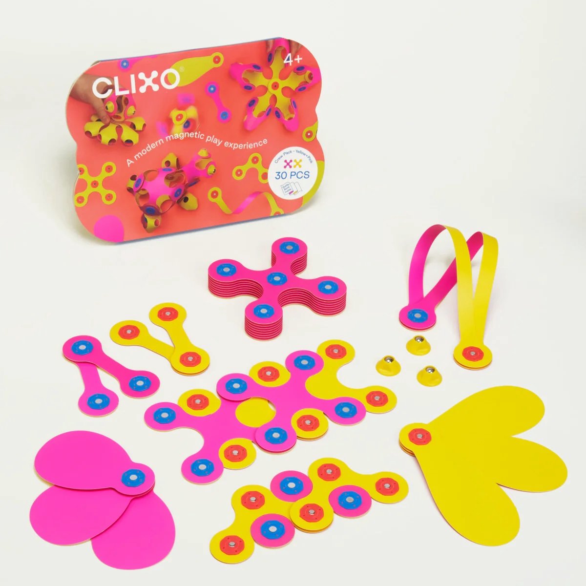 Clixo | Crew Pack | Roze/Geel | Set van 30