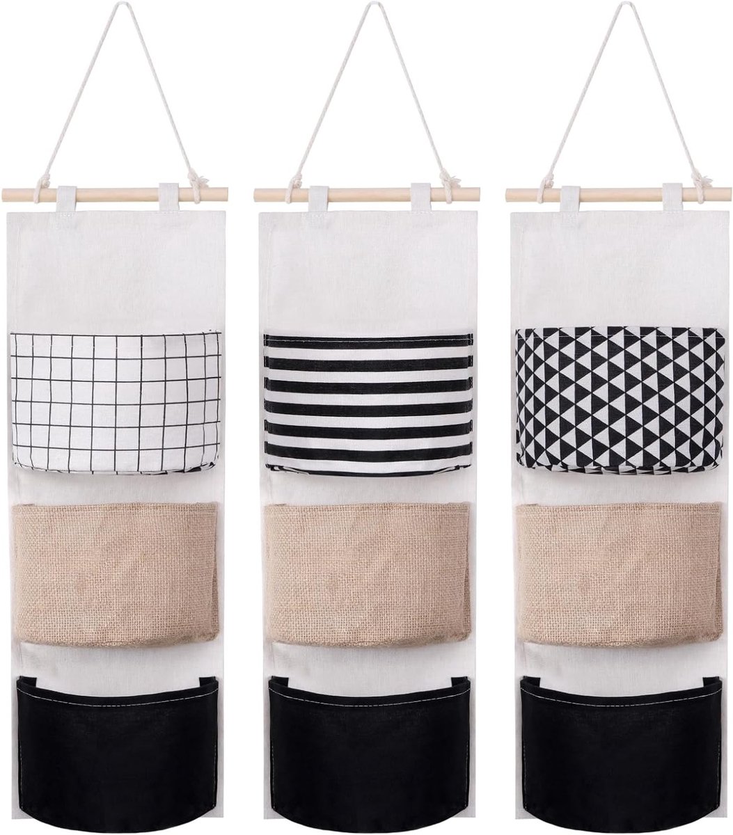 3-delige Wandorganizer voor Opberging, Hangende Opbergoplossing voor Badkamer, Camping en Caravan met Touw en Stokken voor Keukenaccessoires
