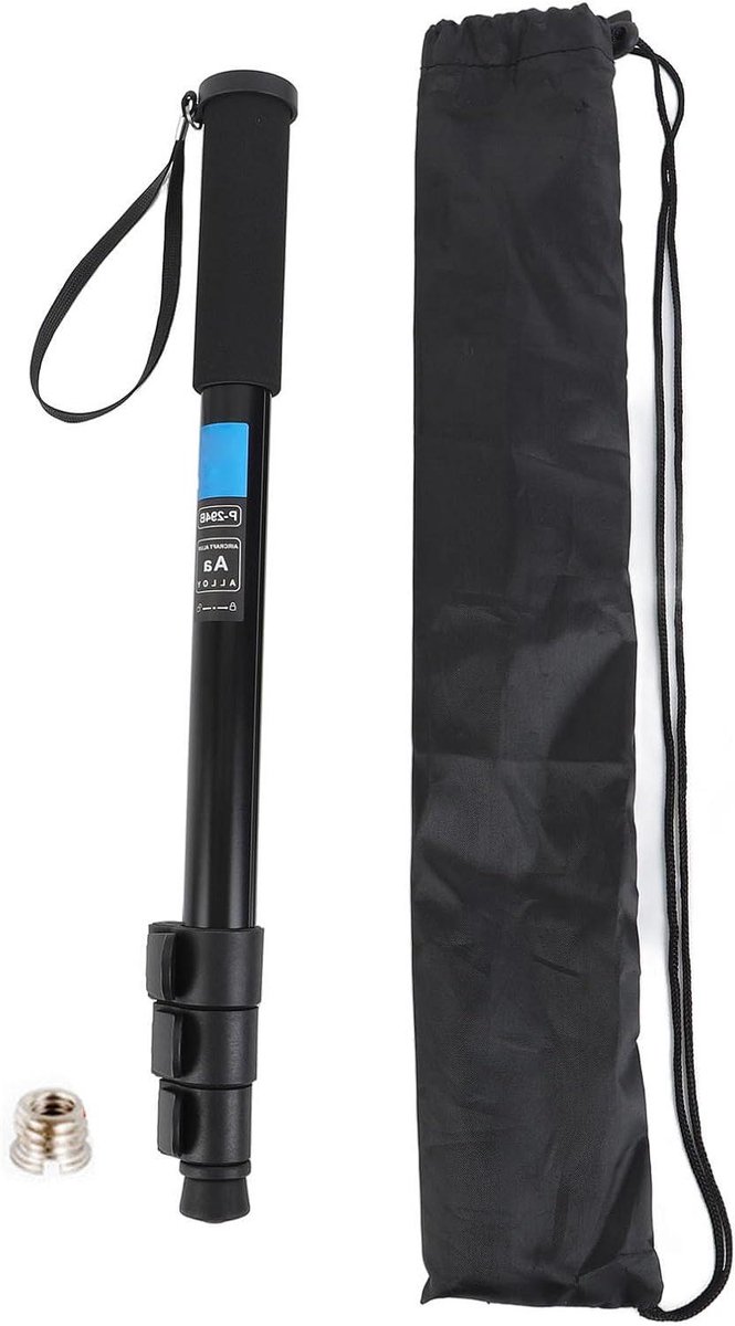 Telescopische Camera Monopod - Selfie Stick Statief - Foto's Maken - Aluminiumlegering Constructie - 145 cm - Zwart