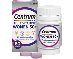 Centrum Women 50+ - Multivitaminen - 13 Vitaminen & 10 Mineralen - Tabletten - Energie, Weerstand, Botten, Hormonale regulatie - Bevat Vitamine B6, B12, C, D en Calcium - 60 - 60 stuks