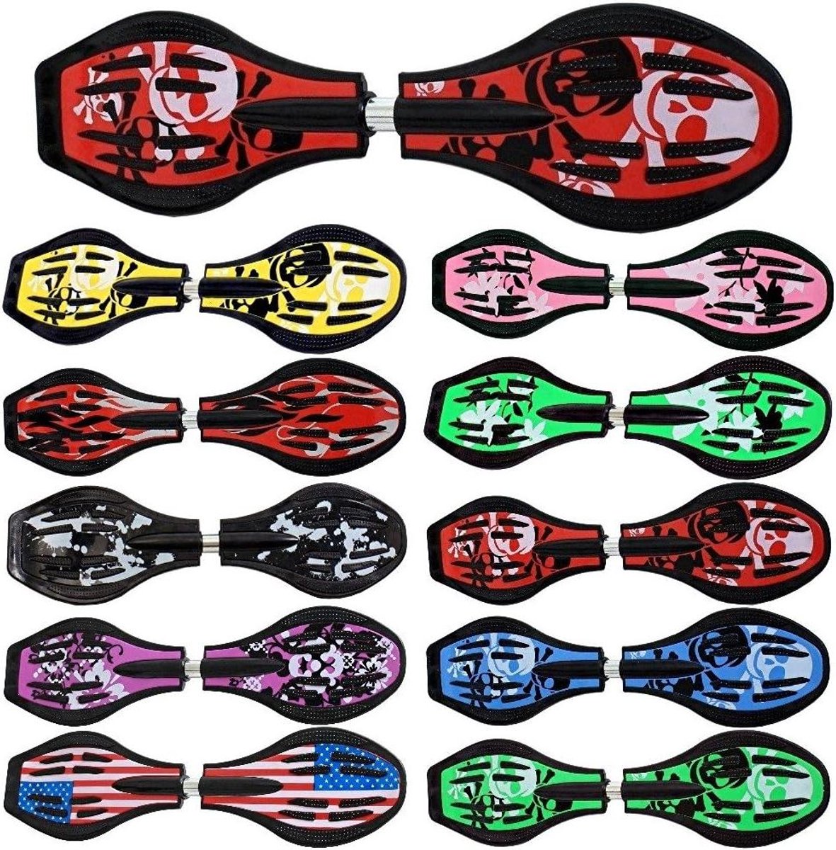 Waveboard met LED-wielen Casterboard Skateboard Buiten spelen ABEC9 kogellagers 86 cm Rood