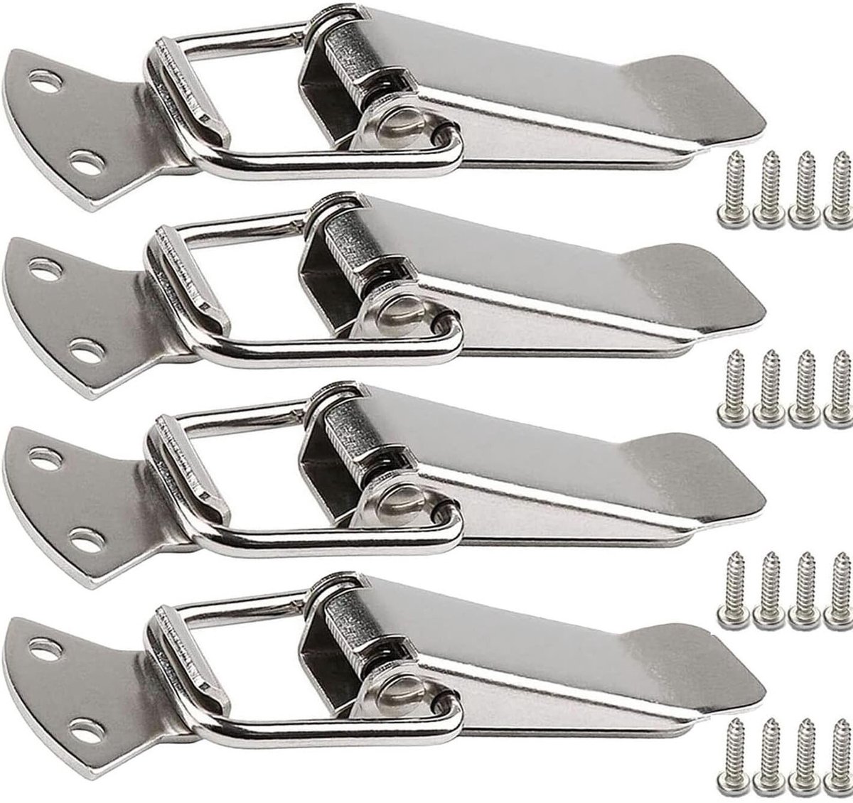 4 Stuks RVS Spanning Haak, 57mm Leversluiting, Veerbelaste Rocker Lock voor Gereedschapskist, Lade, Kast en Opbergdoos