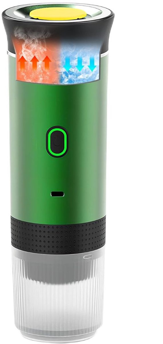 DnA® Draagbare Koffiemachine - Blender To Go - Draagbare Blender - Groen - 9cm x 9cm x 27cm