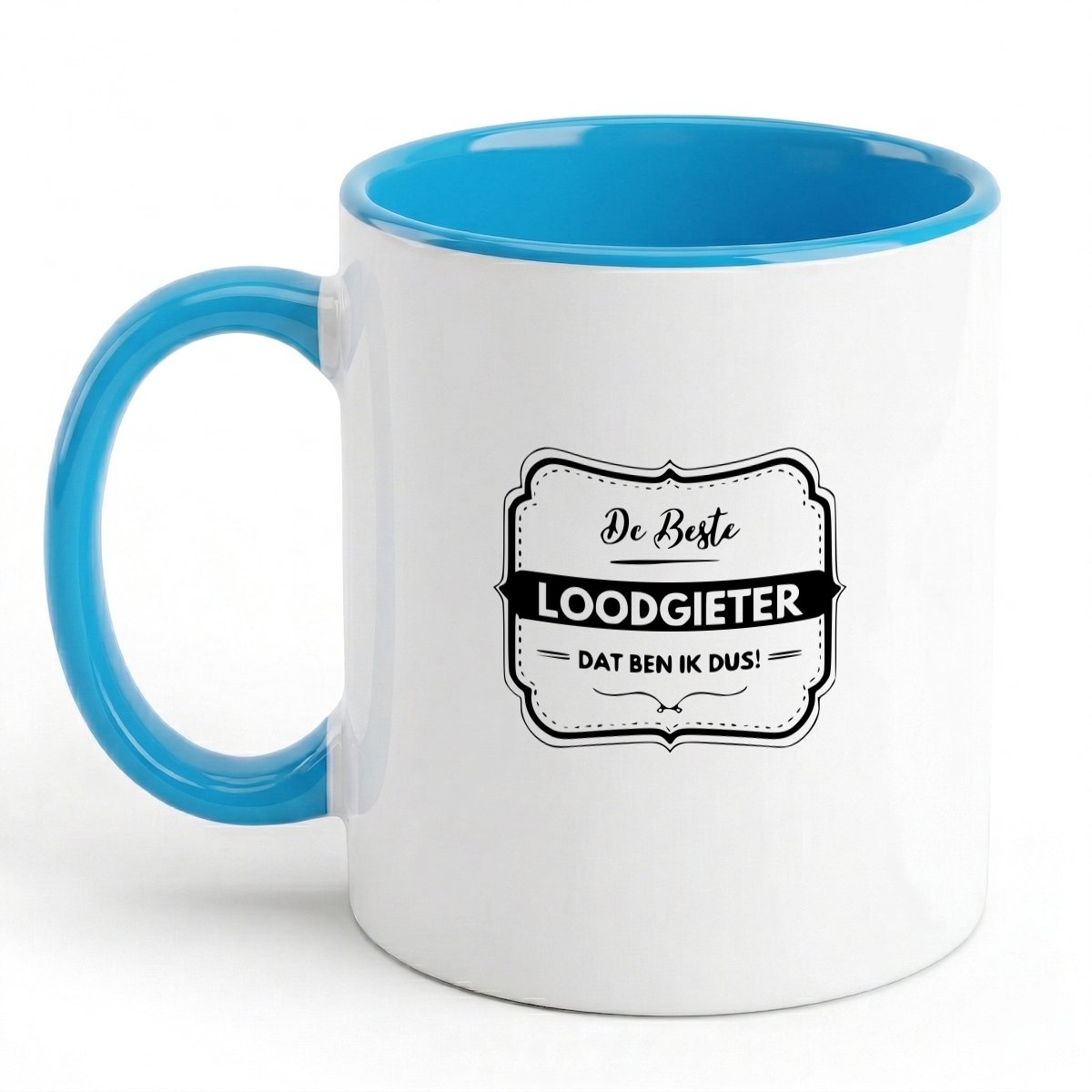 Hacebo® - De beste loodgieter dat ben ik dus koffiebeker blauw - Loodgieter - Vrienden familie - thee mok - koffie beker - Collega - Cadeau - koffiemok - 350 ML inhoud