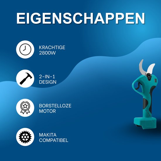 Telescopische paal snoeischaar - Voor tuin en hoge takken - Borstelloze 45 mm 2-in-1 snoeischaar, 2800 W - Zonder batterij — afbeelding 3