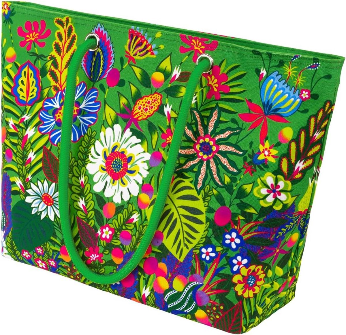 Boodschappentas - Draagtas Tas - Boodschappen Doen - Met Ritsluiting - 48 x 34 x 14 cm - Groen