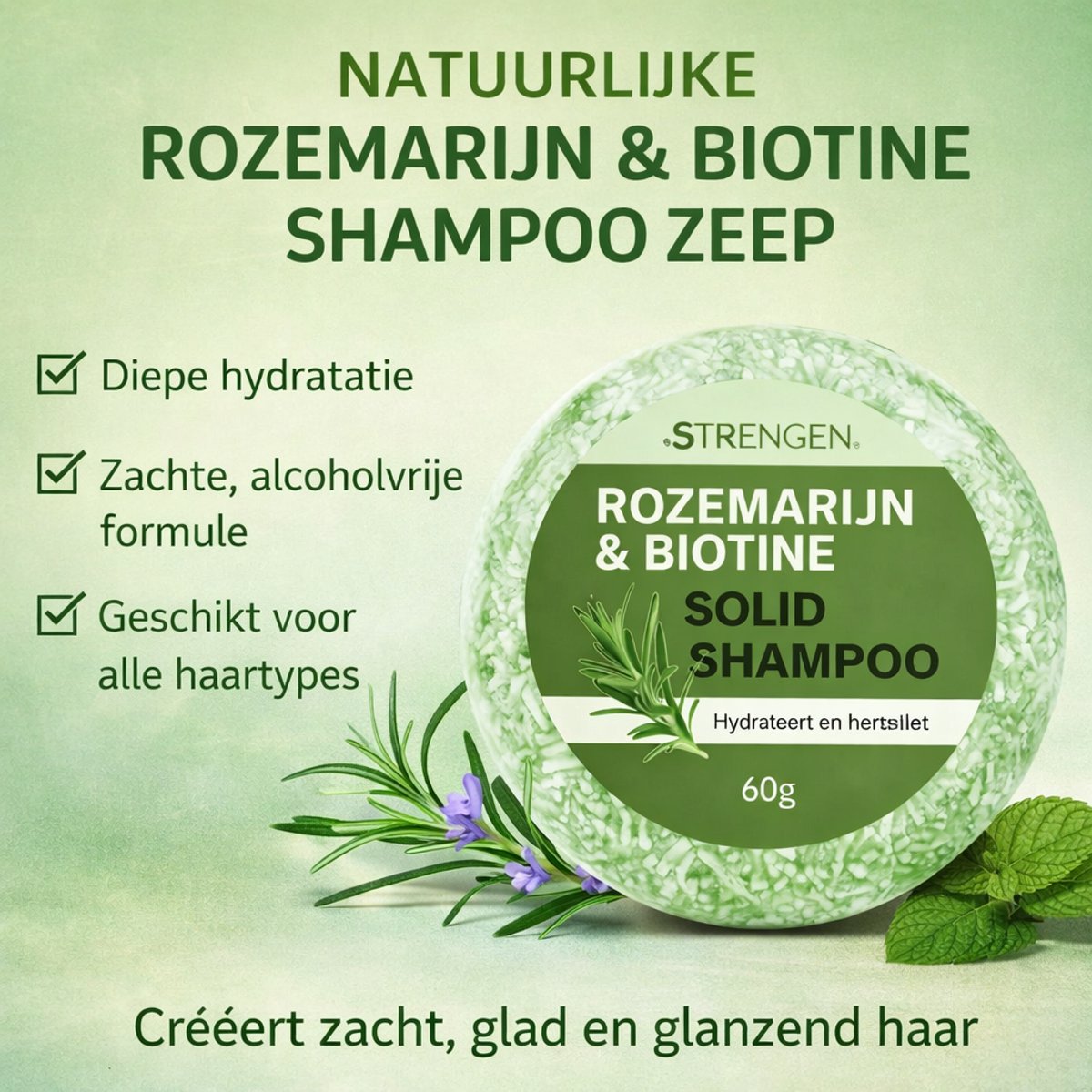 Rozemarijn 2 in 1 natuurlijke shampoo conditioner bar