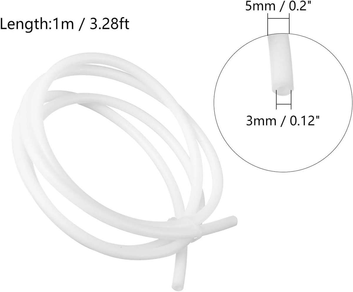 PTFE slang - Teflon buis - 3D printen - Hoge chemische bestendigheid - 3 x 5 mm - Wit