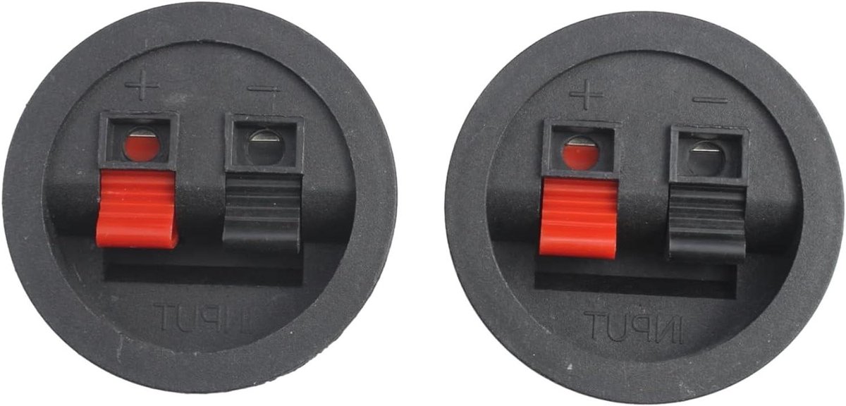 Luidspreker Aansluiting - Speaker Terminal Cup - Audio Verbinding - Veerbelaste Klemmen - 56.6 mm Diameter - Zwart