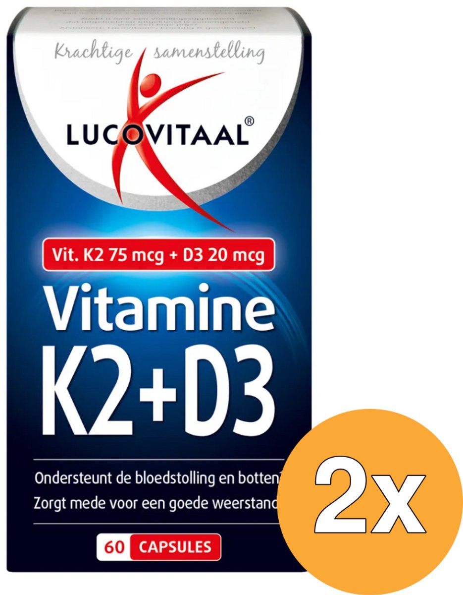 2x Lucovitaal Vitamine K2 + D3 (60 capsules)