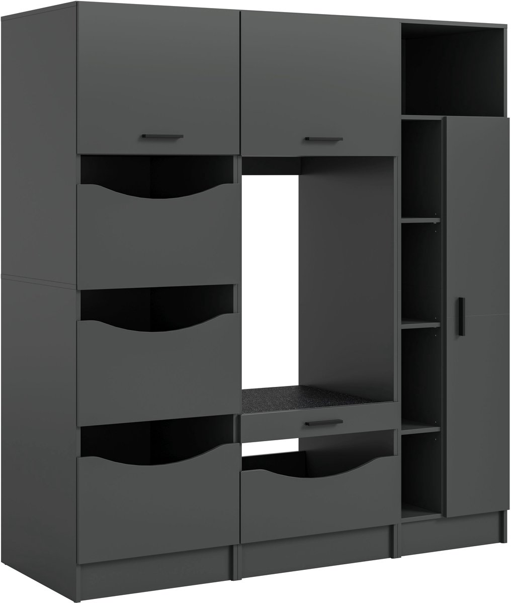 xonox.home Free wasmachine-ombouwset (B/H/D: 166x195x68 cm) in antraciet imitatie