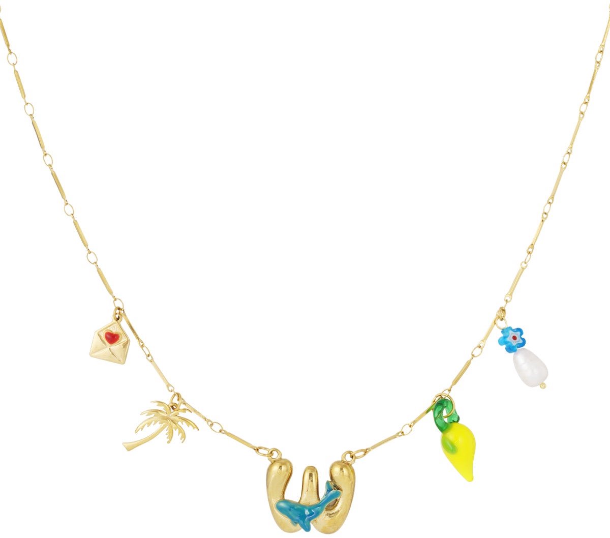 Happy Initials ketting met bedels