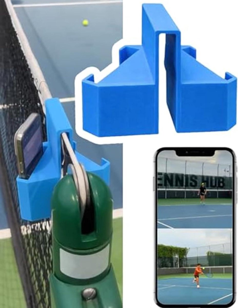 Telefoonhouder Tennisnet - Camera Klem - Sportvideo Opnemen - Stabiele Plaatsing - 14x7x16cm - Multicolor