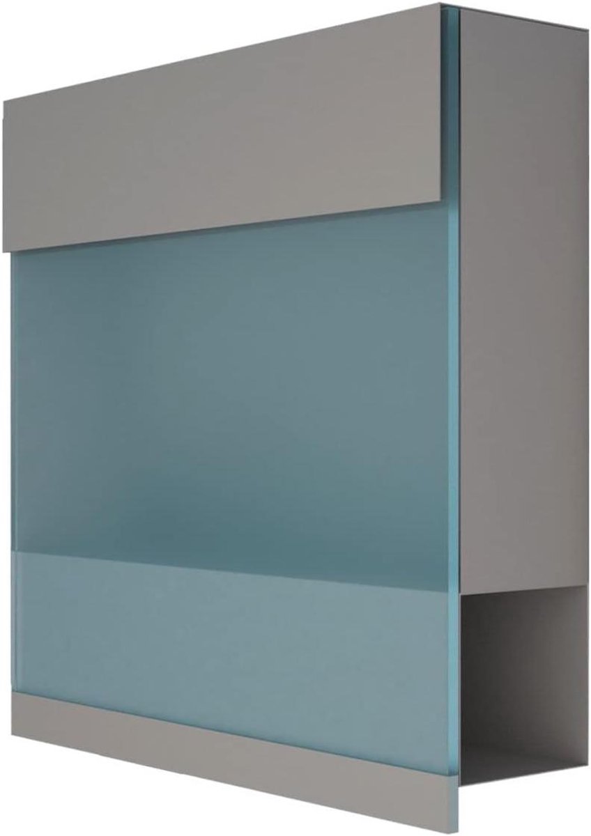 Brievenbus met krantenvak - Wandbrievenbus brievenbus - Post ontvangen - Gepoedercoat plaatstaal - 37x37x9.5 cm - Mat zwart