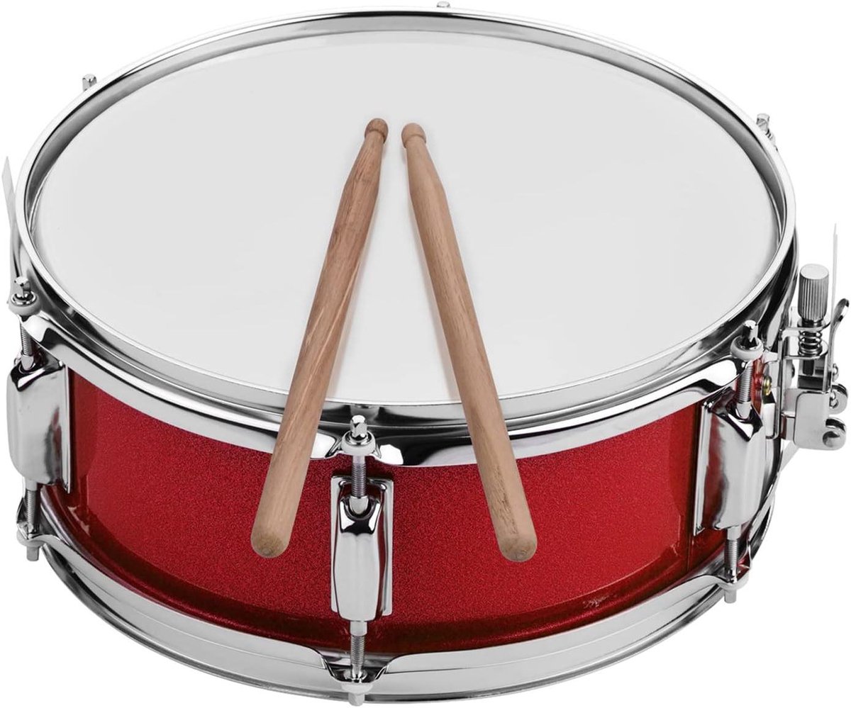 Snaredrum set - Percussie instrument - Muziek maken - Draagbaar voor studenten - 12 inch - Rood