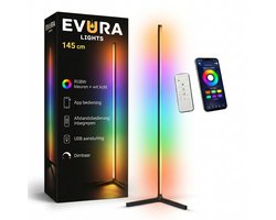 Evura Goods Hoeklamp – Vloerlamp 145 cm – App bestuurbaar – RGB en wit licht