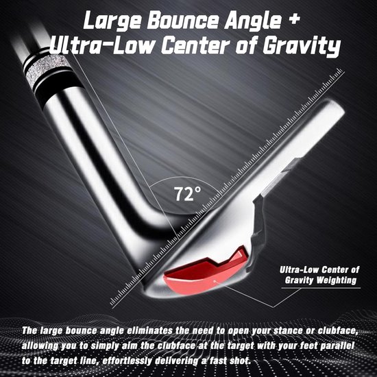 Golf Wedge - Zandwig Lobwig - Spel Verbeteren - 72 Graden Loft - Linkshandig - Zilver — afbeelding 4