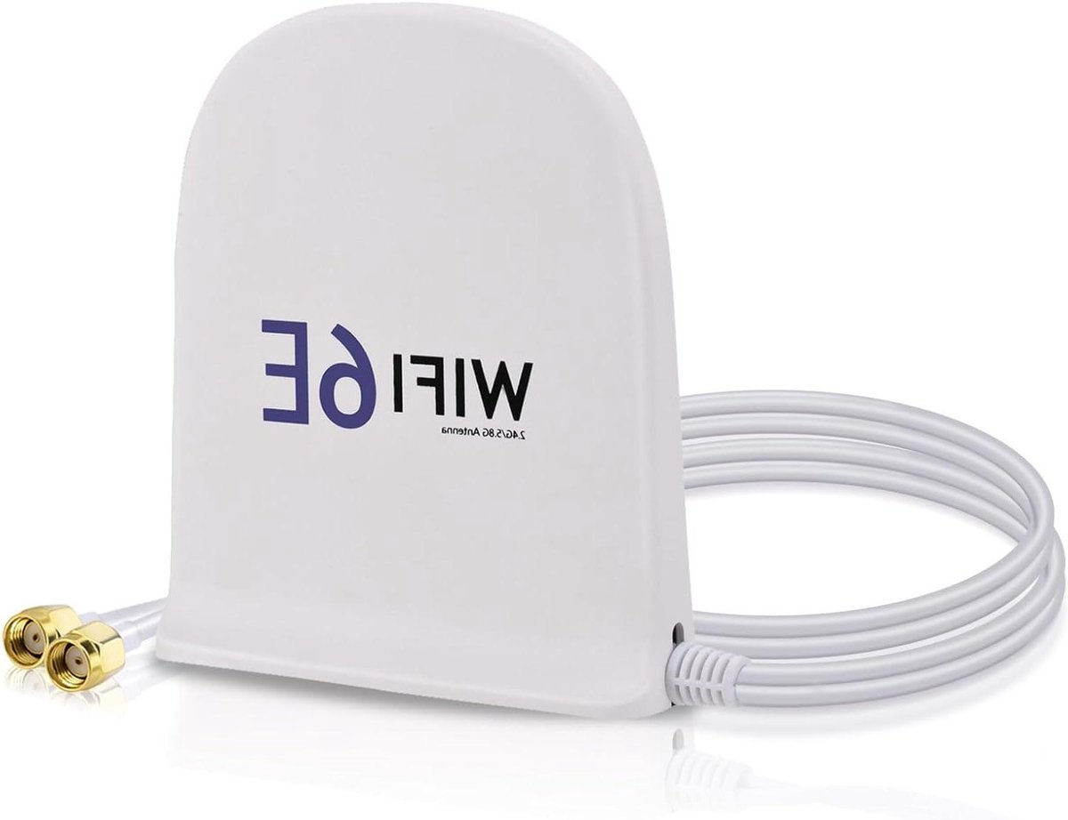 WiFi 6E Antenne - Draadloze Versterker - Signaal Verbeteren - Tri-Band MIMO - 8 dBi - Wit