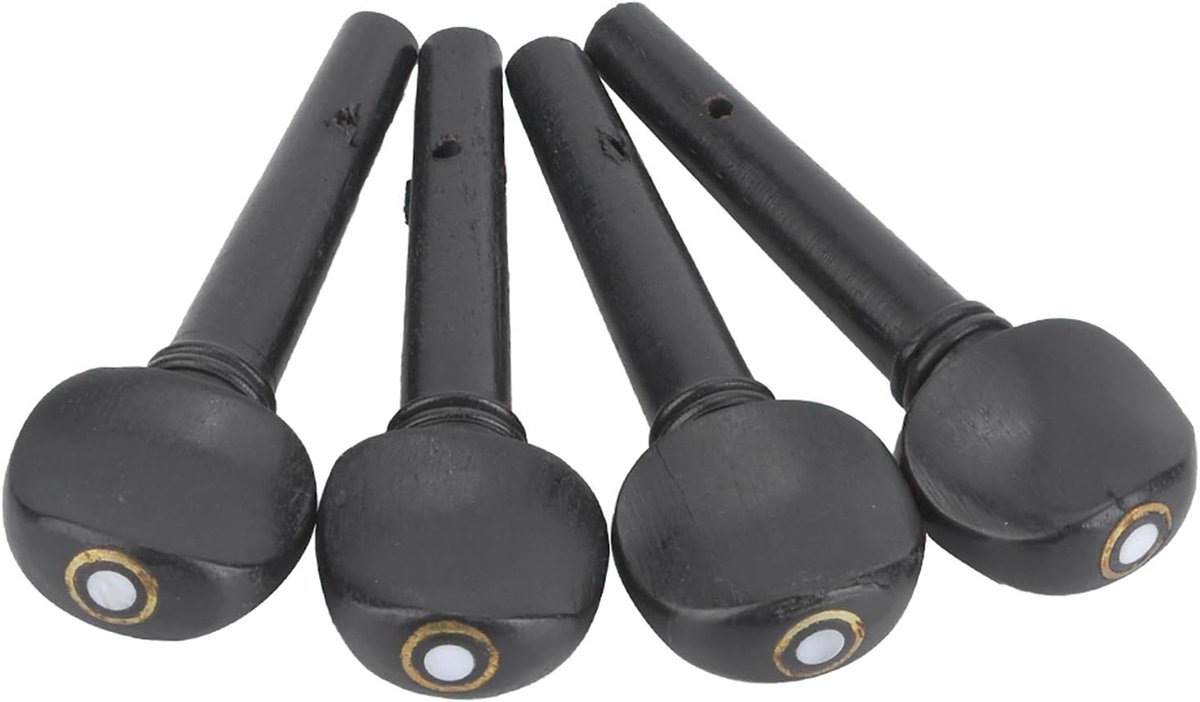 4 Stuks Zwarte Houten Viool Pinnen, Viool Stem Pinnen voor 1/8, 1/2 en 1/4 Viool, Ideaal voor Viool Prestaties en Onderhoud