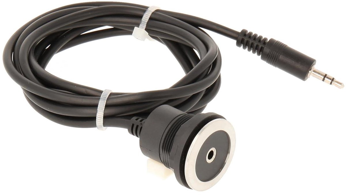 Jackplug Roestvrij Staal - 3.5mm Jackbus - Audio Verbinding - Vlak Frontframe - 200 cm Kabel - Zilver