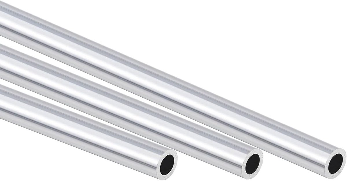 3Pcs 6063 Aluminium Ronde Buis, 9mm OD 7mm ID 300mm Lengte, Naadloze Aluminium Rechte Buis voor Industrie en DIY Projecten