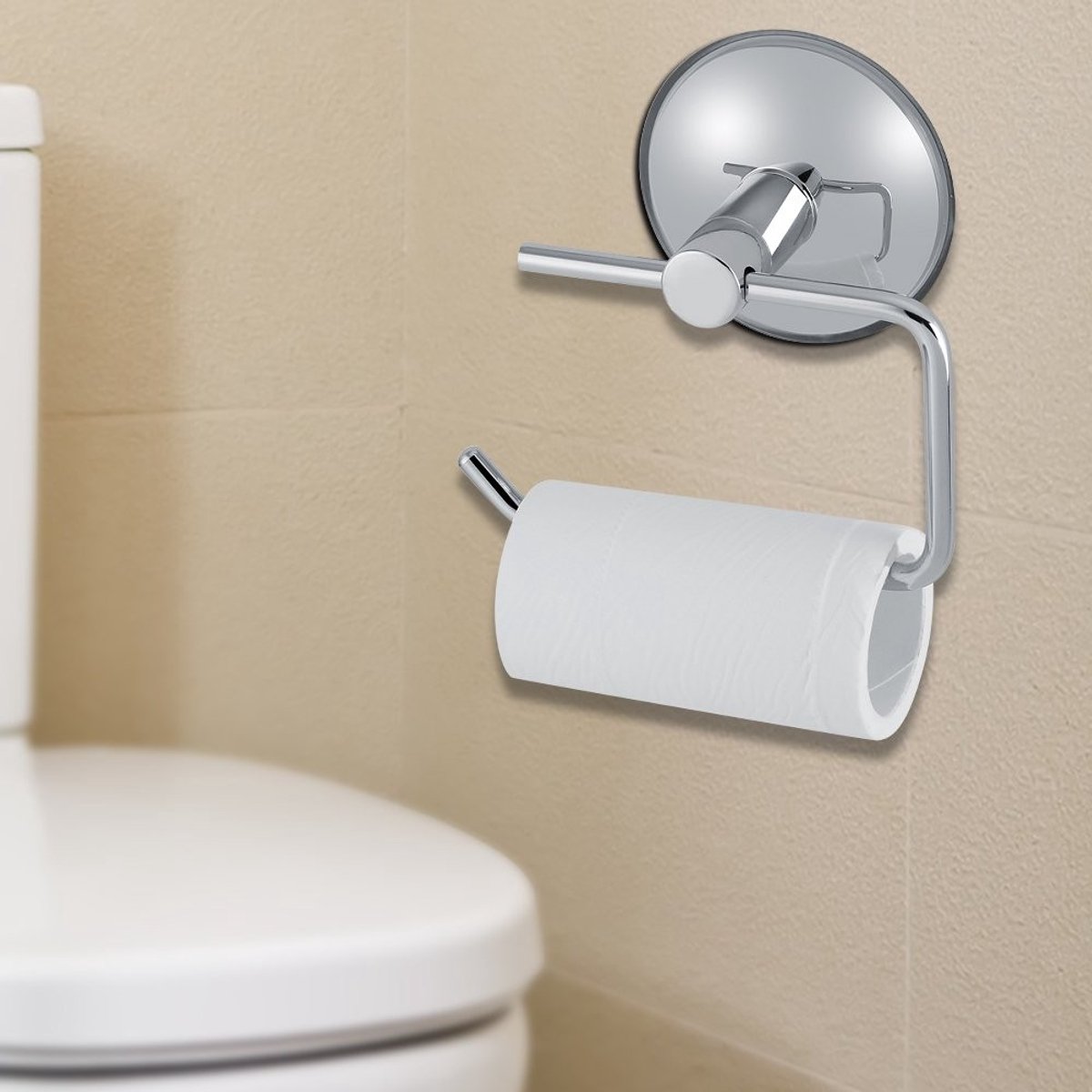 Golden crown - Wandgemonteerde Toiletpapierhouder - Roestvrij Staal - Duurzaam en eenvoudig te installeren - Standaard - Met zuignap - Perfect voor ba