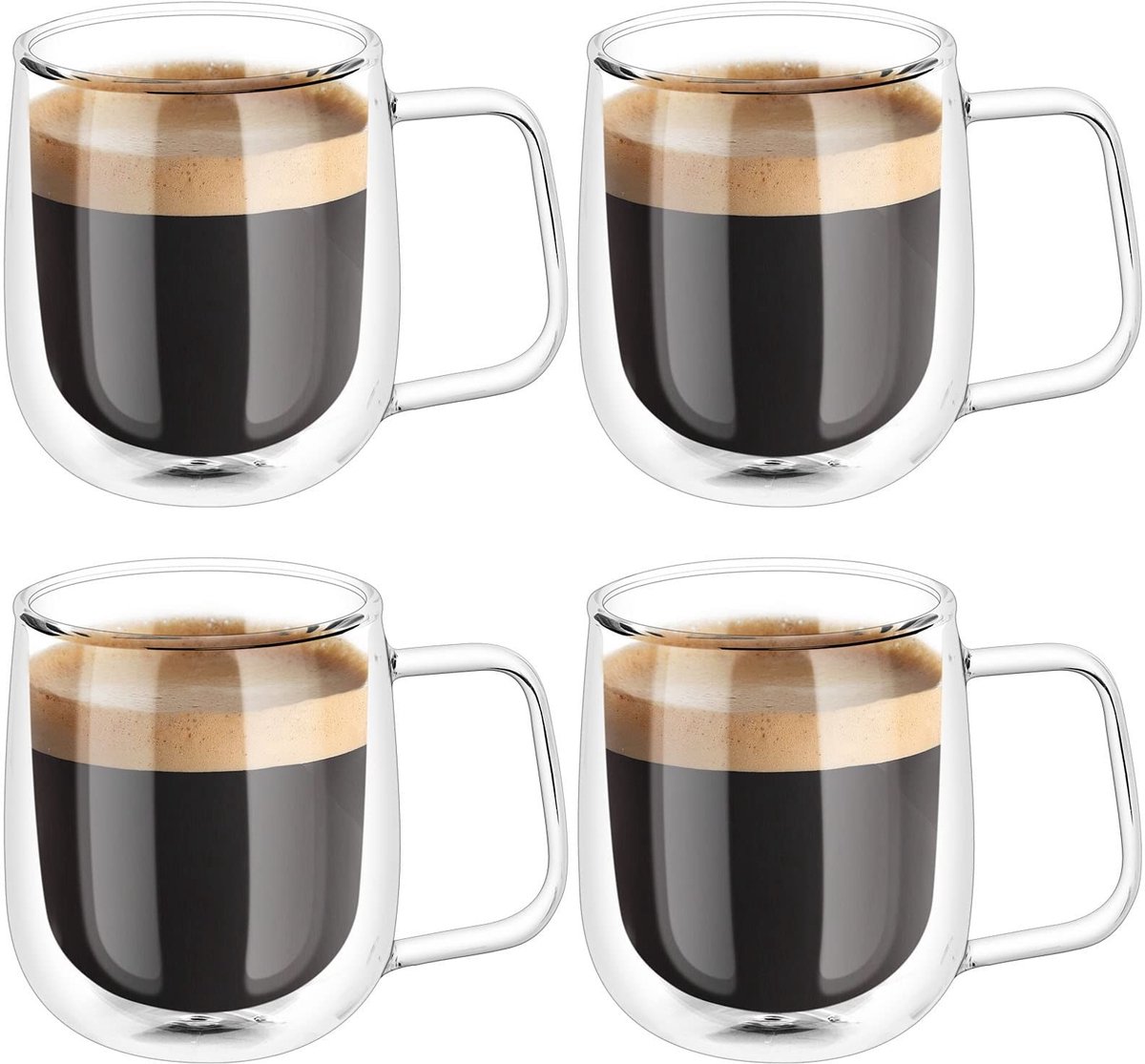 SPHProducts - Cafissimo Espresso Latte Glazen - Dubbelwandige Koffie en Theeglas Set - 250ml - Macchiato Kopjes - Perfect voor Warme en Koude Dranken