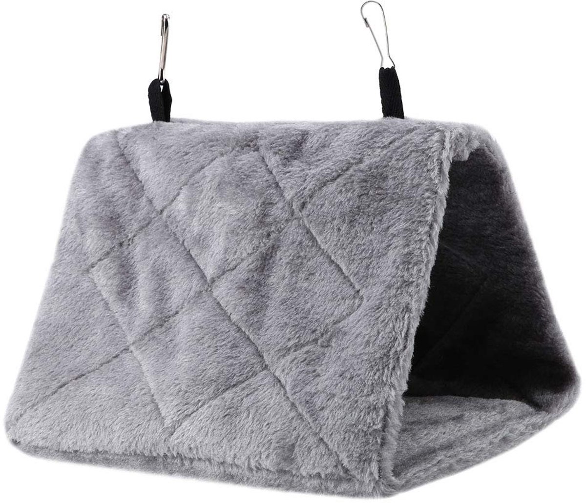 Vt products - Hammock Bird Hut - Warm Vogelhuisje - Comfortabel en veilig - Grijs - Hangende Tent - Geschikt voor Papegaaien en Parkieten