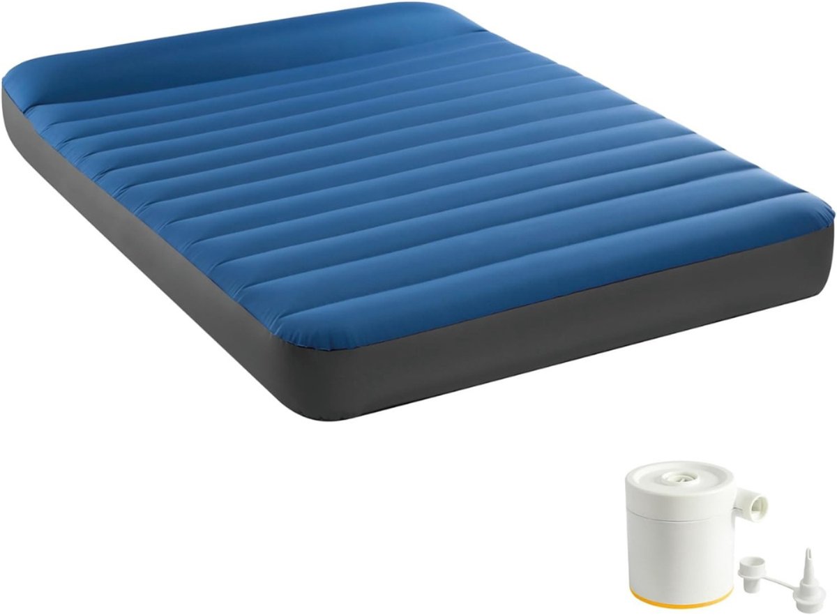 Camping Matras - Opvouwbaar Matras - Vouwmatras - Camping Matje - Slaapmat - Logeer Matras - Luchtmatras - Kampeer Matras - Camping Bedje - TPU - 191 x 137 x 22 cm - Blauw/Grijs - van Imperatoris