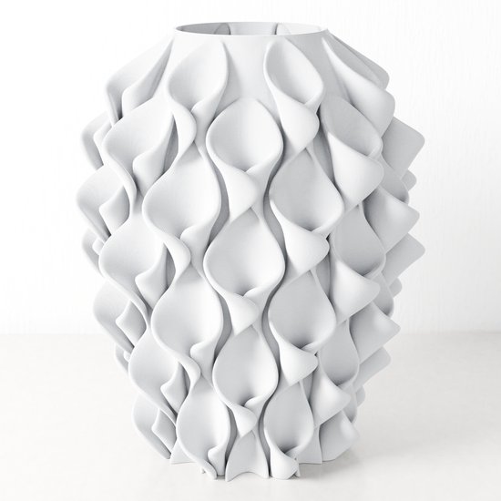 Fleuriek vaas STERRE - Wit H44 cm - Grote bijzondere vaas met sculpturaal design - Moderne vloervaas en echte eyecatcher - Extra grote blikvanger voor woonkamer, hal of kantoor