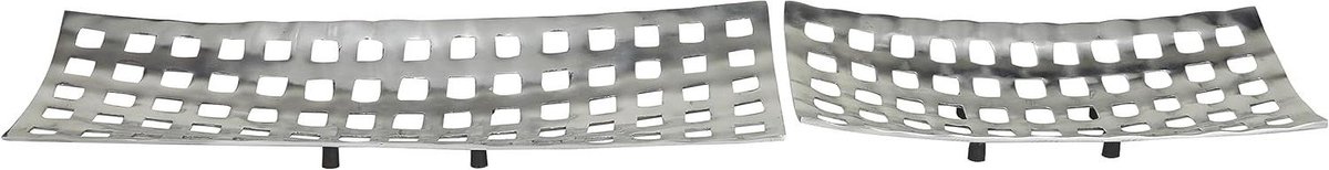 Aluminium Dienbladen - Serveer Plateau - Eten Serveren - Set van Twee - 60 x 40 cm - Zilver