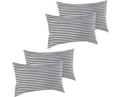 Bedkussens Set - Slaapkussens Kussens - Comfortabel Slapen - Ademend Katoen - 4 stuks 50x76 cm - Zwartgroen