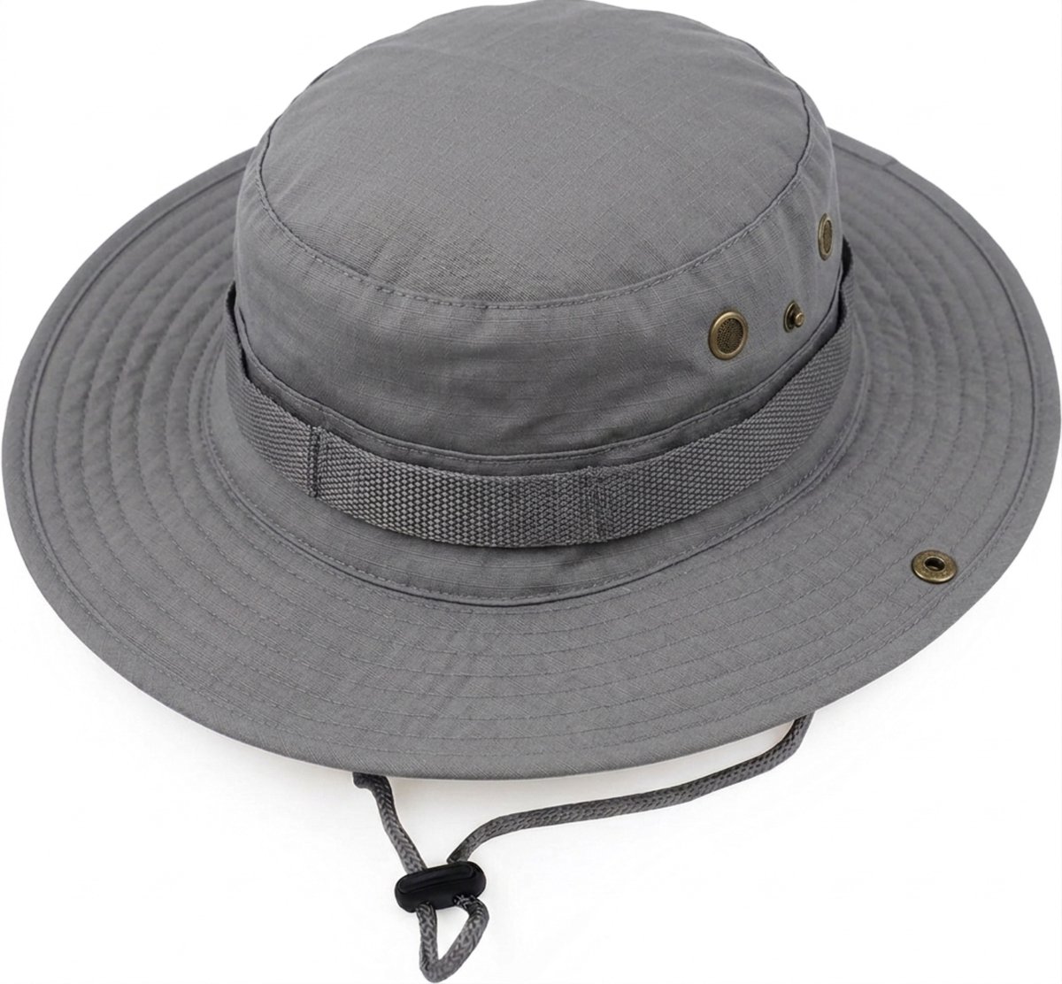 RAMBUX® Bucket Hat - Safari Hoed - Zonnehoed Heren - Vissershoedje - Katoen - Opvouwbaar - Zonwerend - Grijs - 58-61 cm