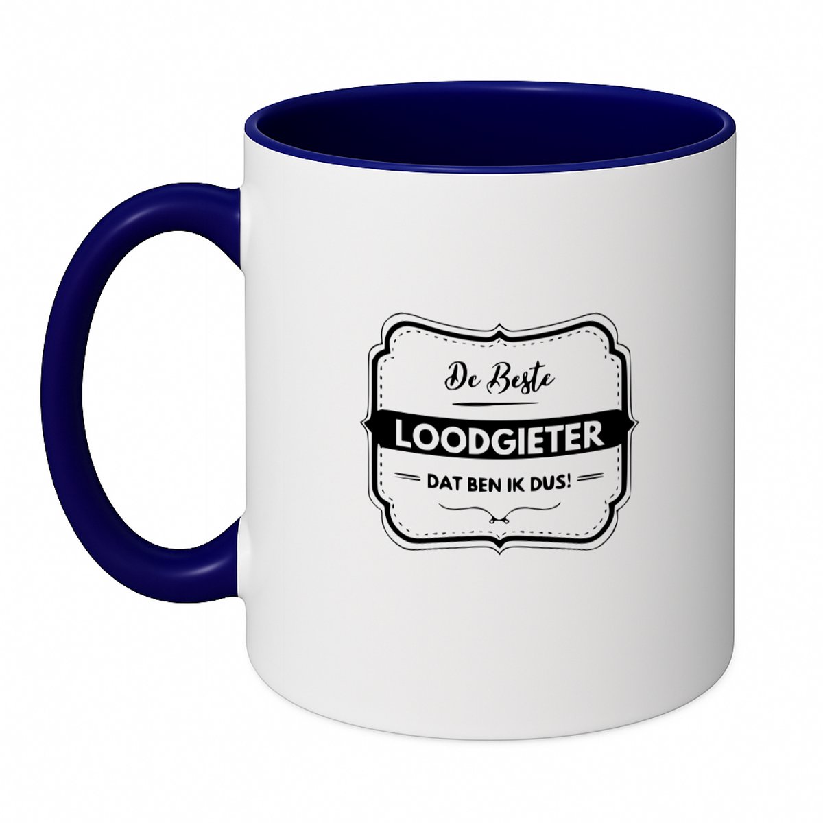 Hacebo® - De beste loodgieter dat ben ik dus koffiebeker donker blauw - Loodgieter - Vrienden familie - thee mok - koffie beker - Collega - Cadeau - koffiemok - 350 ML inhoud