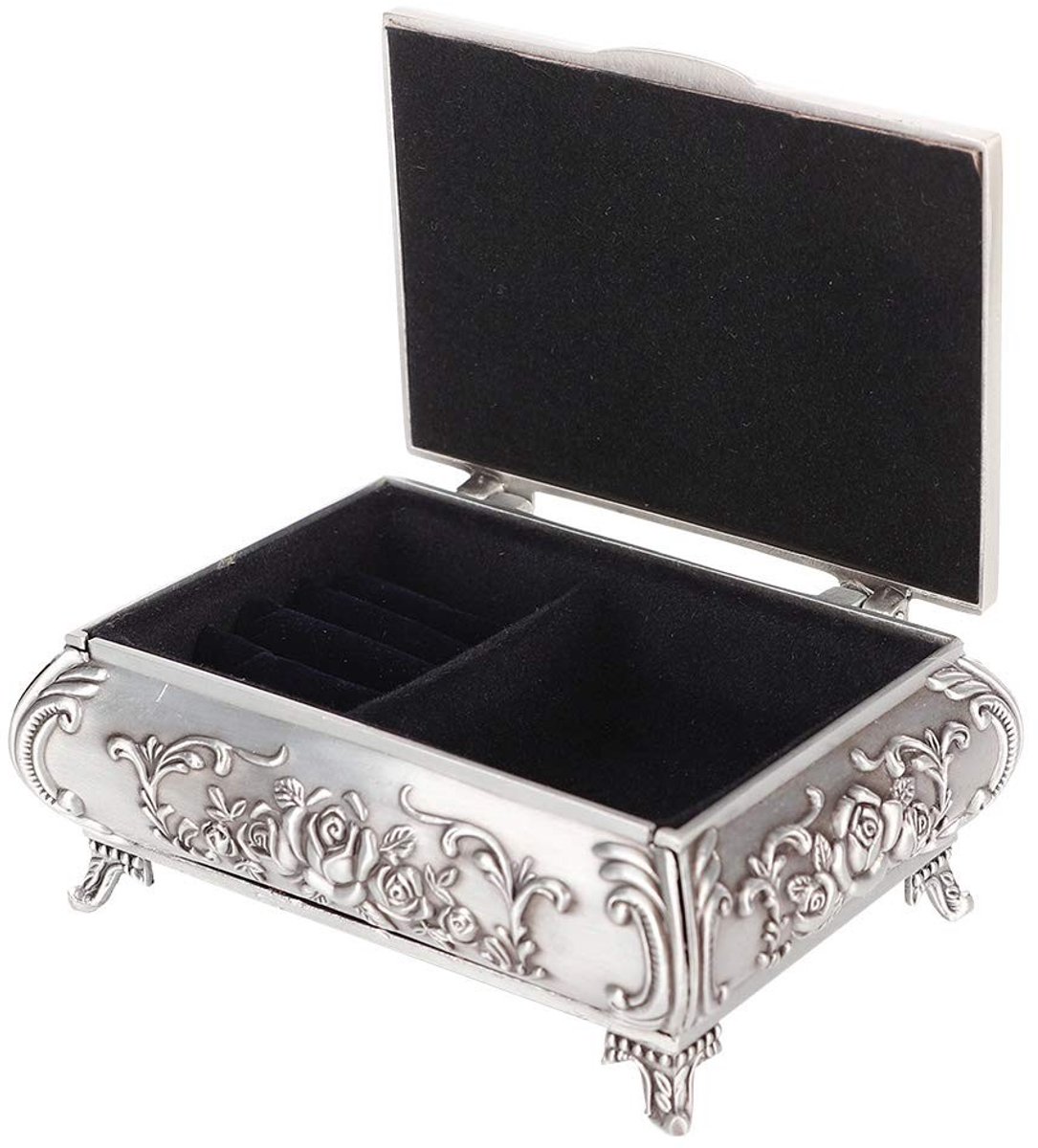 VT Goods - Sieradendoos - Antieke stijl - Elegante make-up-organizer - 9 x 6,5 x 4 cm - Voor ringen en sieraden - Perfect cadeau voor dames - Vintag..