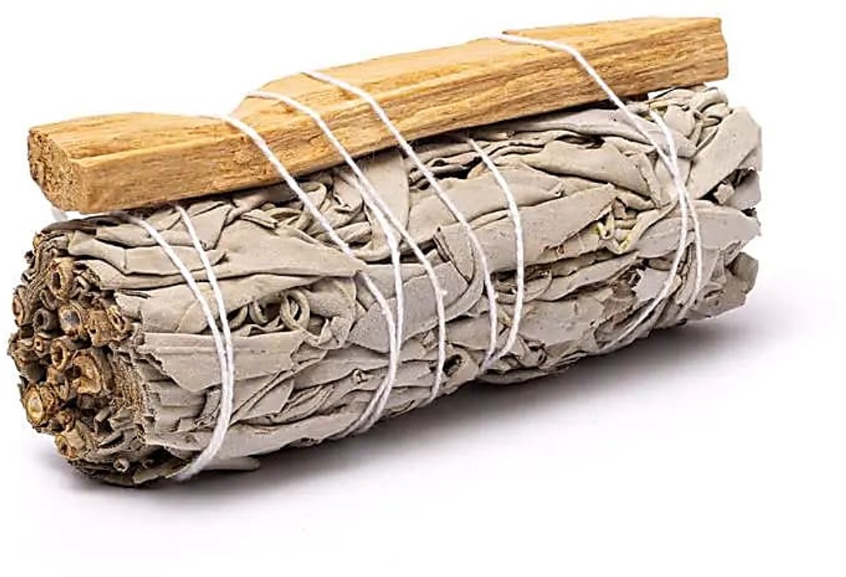 Witte salievlek met Palo Santo set van 2 - ±11×3,5 cm; ±30–40 gram - ±11×3.5 cm; ±30–40 g