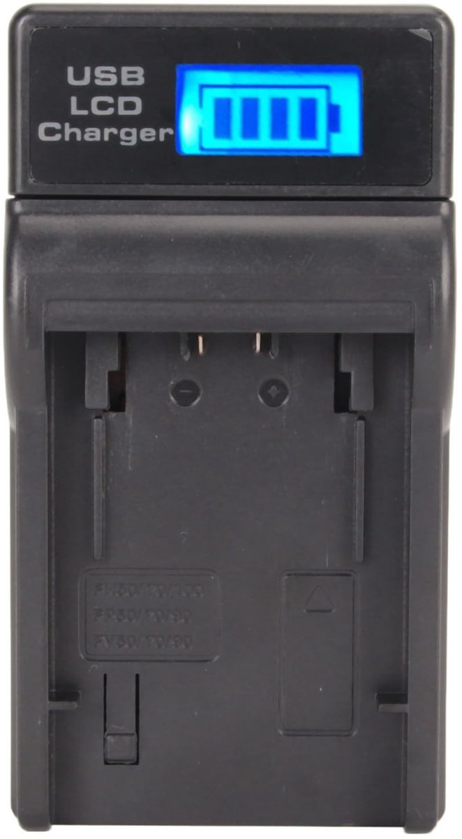 ONF3 - Universele USB-camera-acculader - Camera-oplader voor VG30 CX610E CX680 PJ820E AX700 - Perfect voor onderweg - Zwart - Snelladen van came...