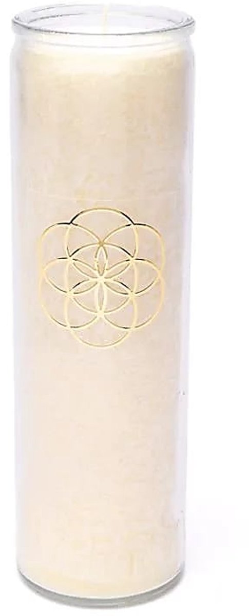 Kaars Stearine Seed Of Life Wit Ongeparfumeerd - 21x6,5 Cm - 21x6.5 cm