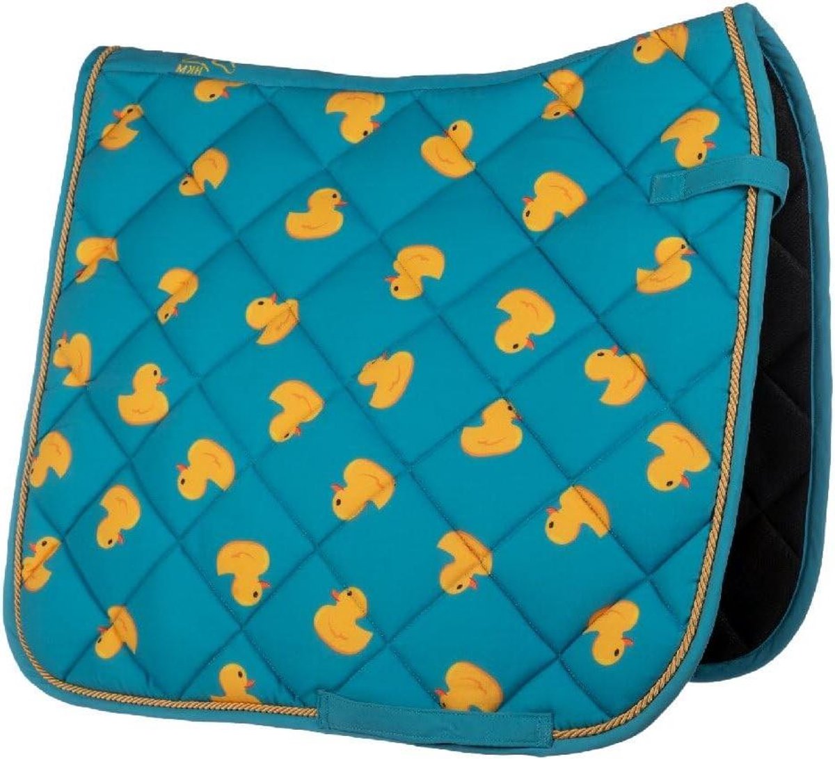 Zadeldek - Zadelonderlegger Paard - Paardrijden - Anatomische Vorm - 30 x 20 x 10 cm - Blauw/Geel