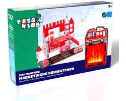 Fits4Kids® Magnetic Tiles - Fire Fighters - 32-delig - Magnetisch Speelgoed - Bouwstenen - Montessori - STEM Speelgoed - 3+ jaar