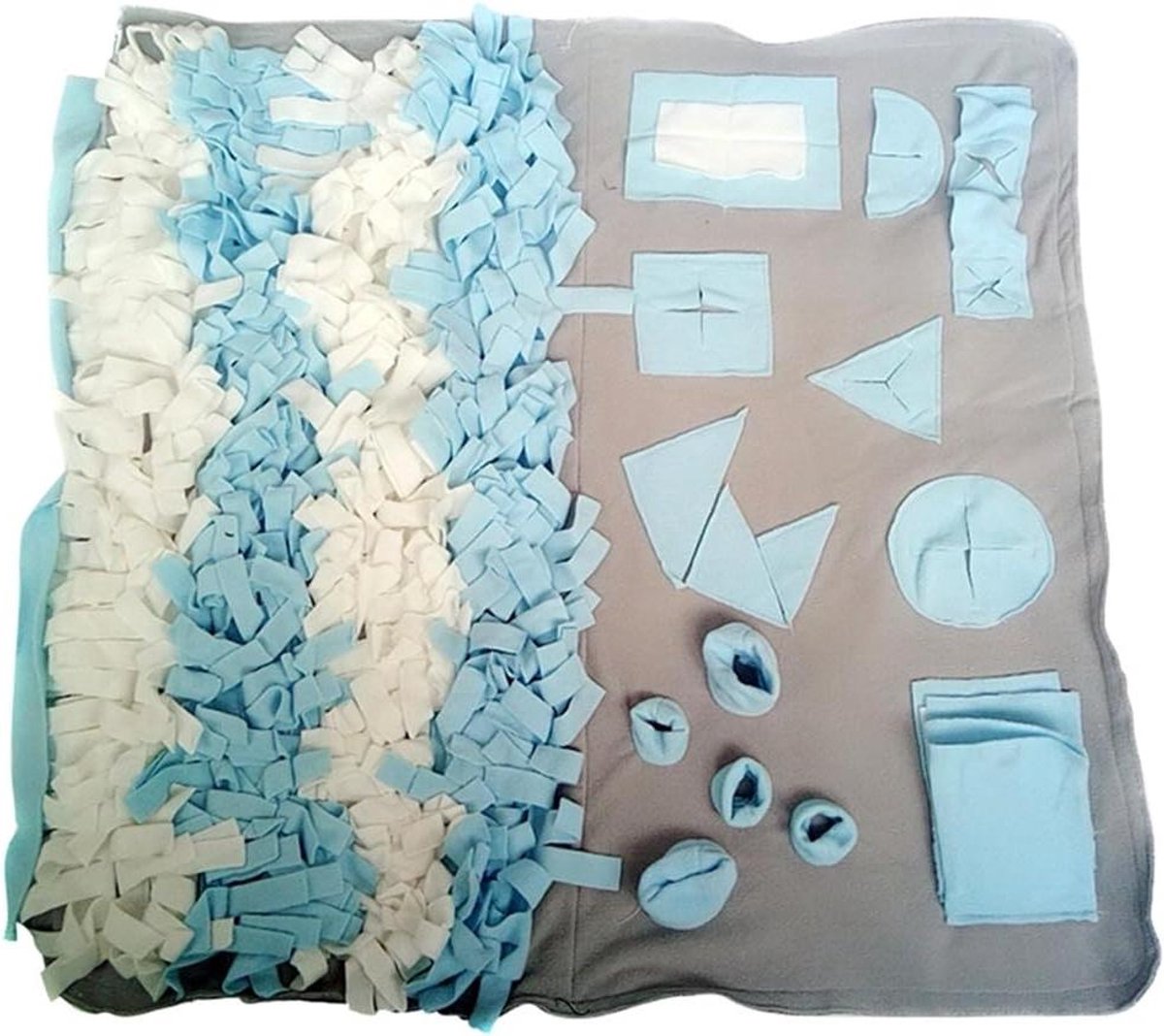 Snuffeltapijt Hond - Snuffelkleed Hond - Voedsel Zoeken - Geur Training Mat - 65 x 65 cm - Grijs